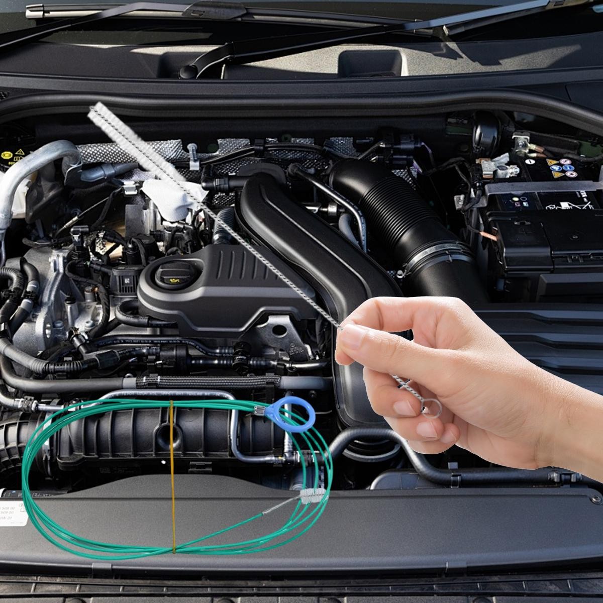 Car Drainage Hole Cleaning Brush Set 5pcs PVC Flexible Wire for Sunroof