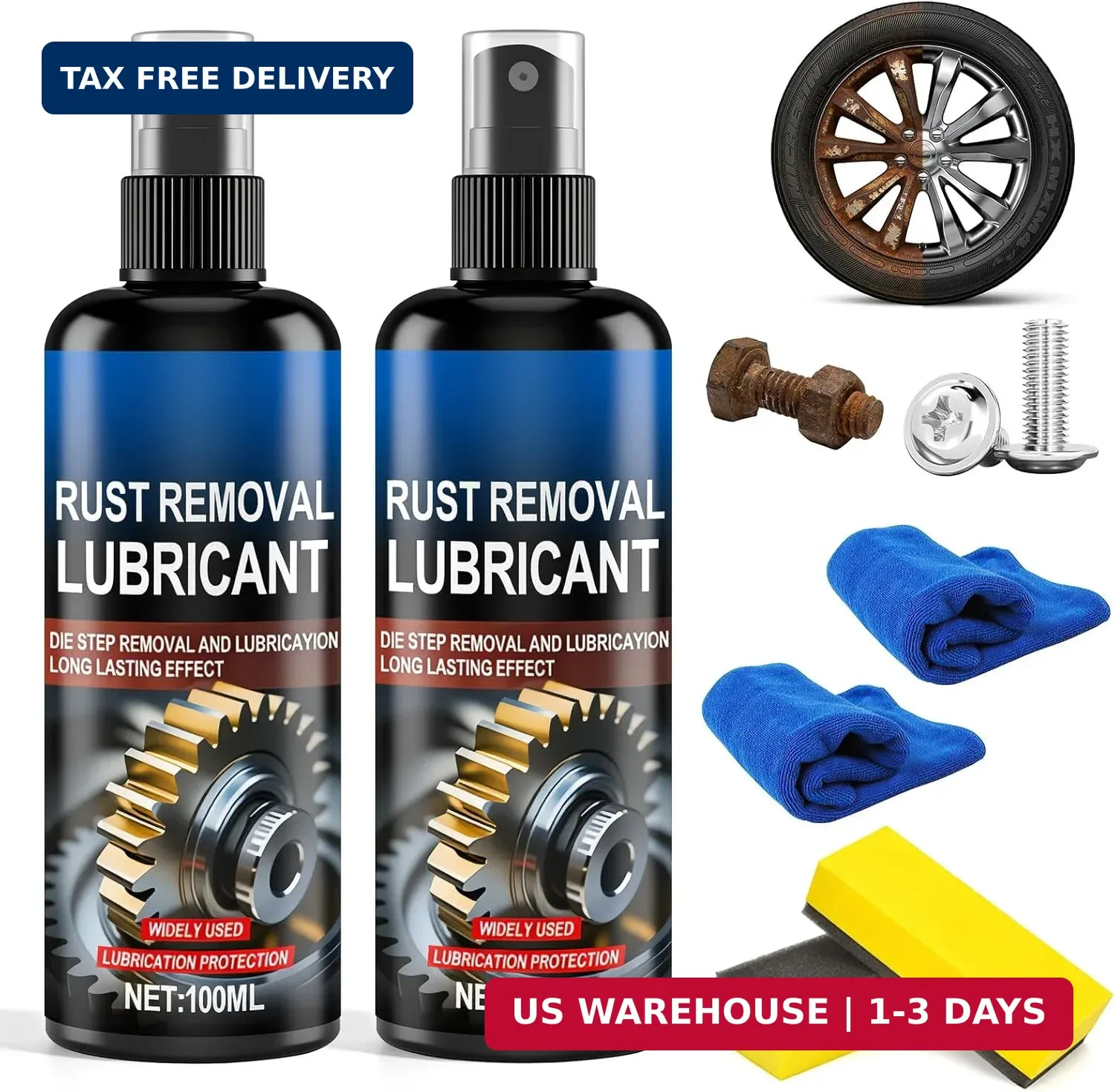 Rusts Remover Spray,Iron Rust Stain Remover,Multipurpose Rust Stain Remover,Fast
