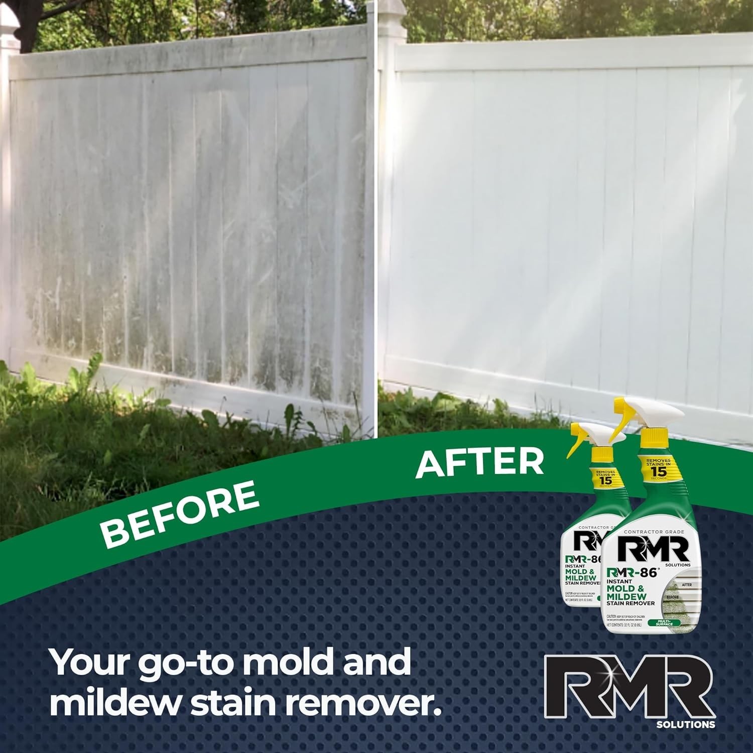 RMR-86 Instant Mold Stain Remover Spray – 32 oz, Pack of 2 – No Scrubbing Needed
