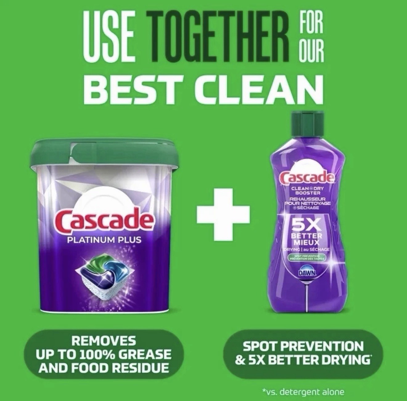 Cascade Rinse Aid Clean & Dry Booster 16oz Spot Free Shine Fast Dry Dishwasher