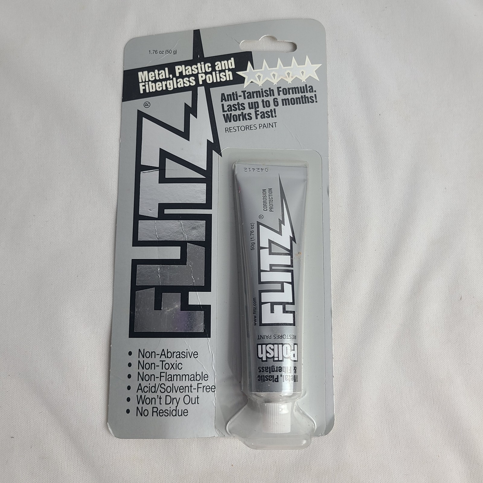FLITZ Metal, Plastic & Fiberglass Polish Size 1.76 oz Tube New Sealed NOS