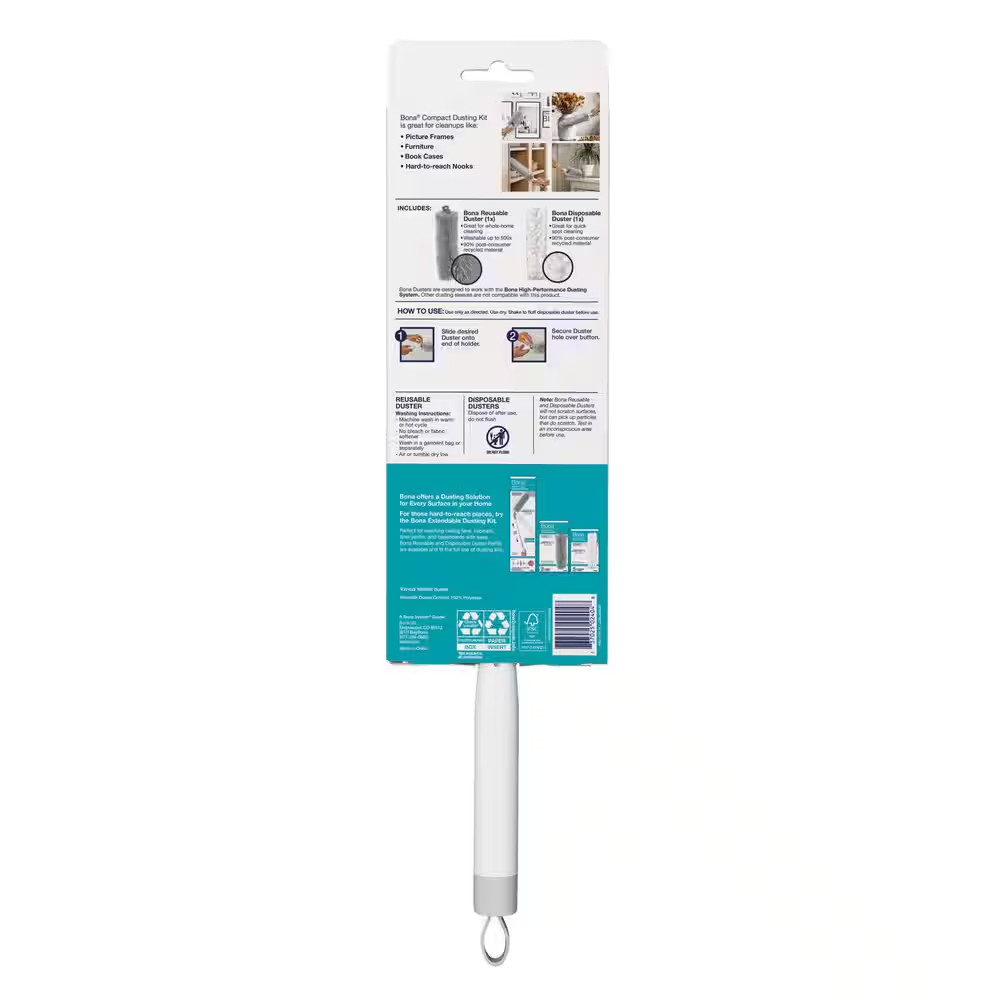 High-Performance Compact Dusting Kit, with 17 In. Handle, Reusable and Disposabl