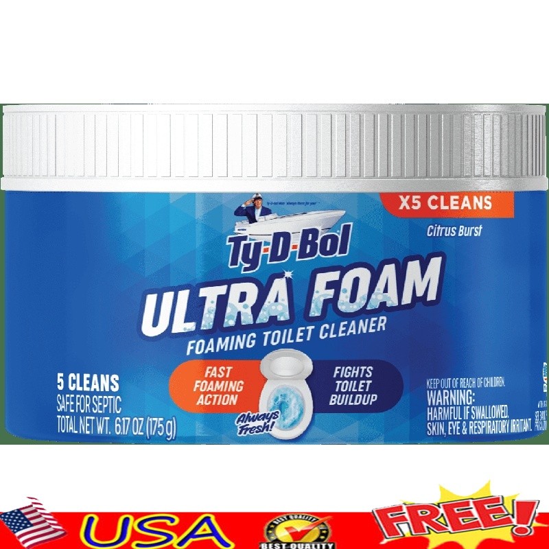 Ultra Foam Toilet Cleaner Citrus Scent Foaming Action Removes Stains 5 Uses