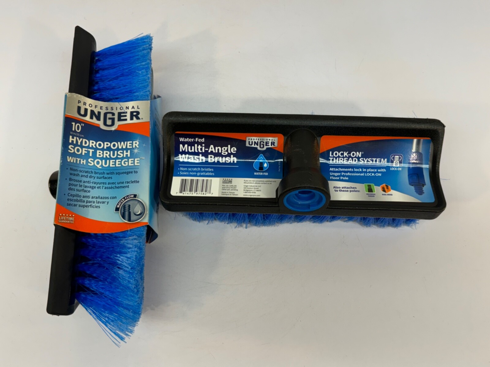 10″ Hydropower Soft Brush with Squeegee and Water-Fed Multi-Angle Wash Brush.