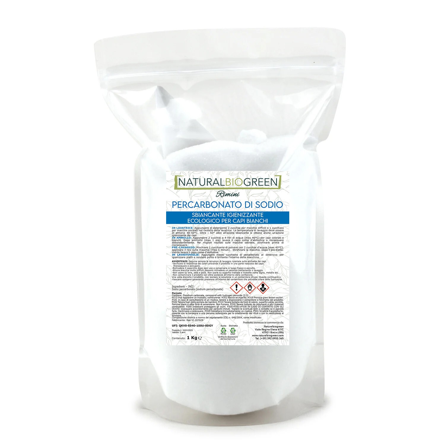 Naturalbiogreen Sodium Percarbonate in 1 Kg bag