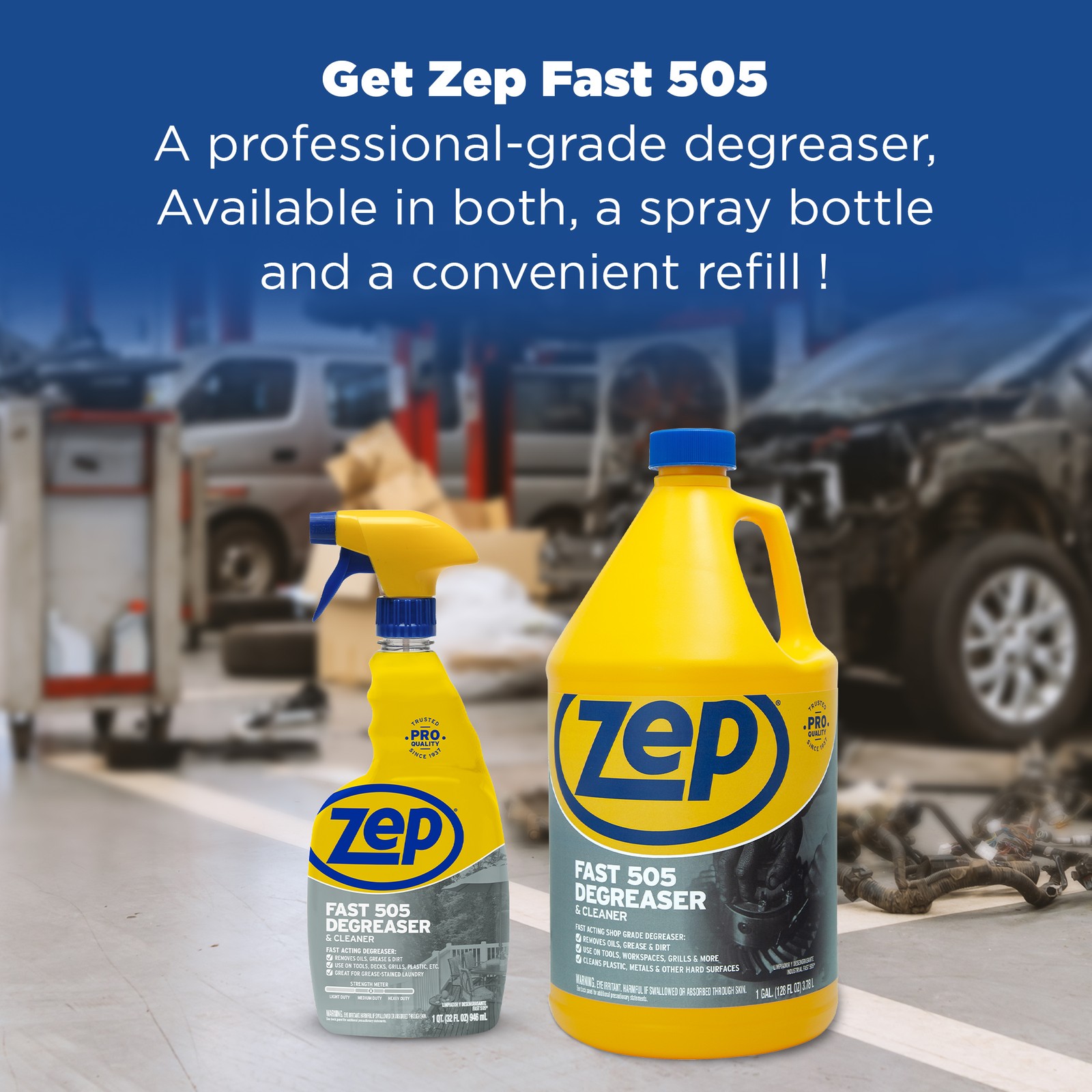 Zep Fast 505 Cleaner and Degreaser – 32 oz (Case of 4) – ZU50532 – Great for
