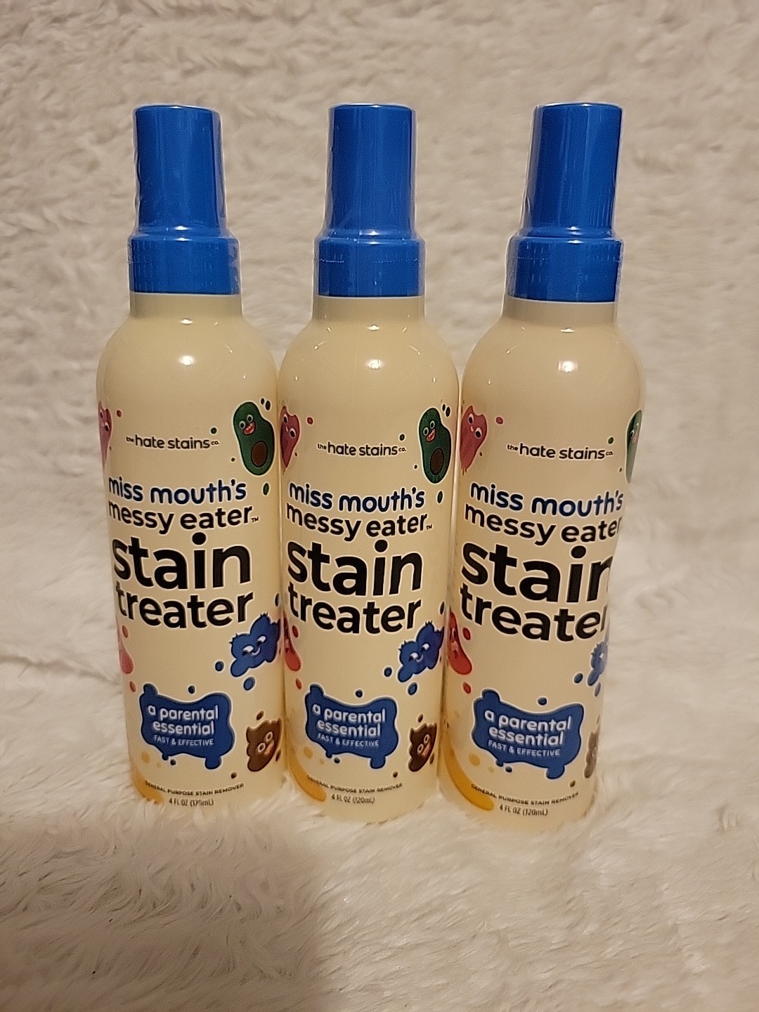 3 PACK – Messy Eater Stain Treater Spray 4oz Each. Sealed. Free Ship!