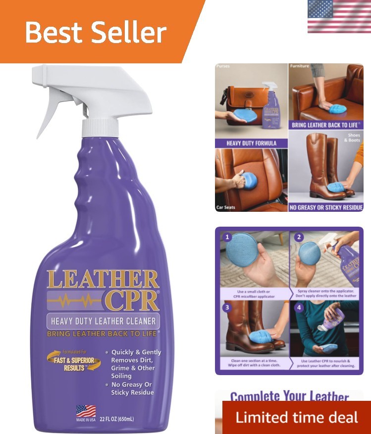 Heavy Duty Leather Cleaner 22oz – Car Interior Cleaner For Heavy Dirt & Grime…