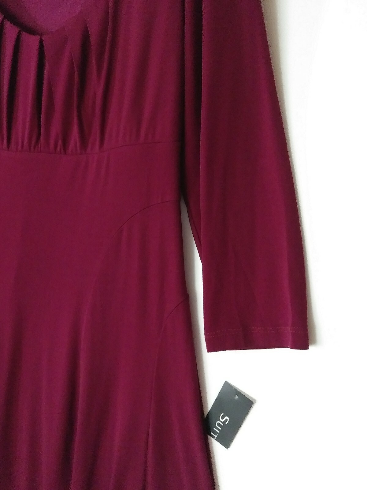 SUITE 7 FLARE & FIT STRETCH DRESS COLOR MERLOT WINE SIZE 10 NWT STYLE #L3D62M-KH