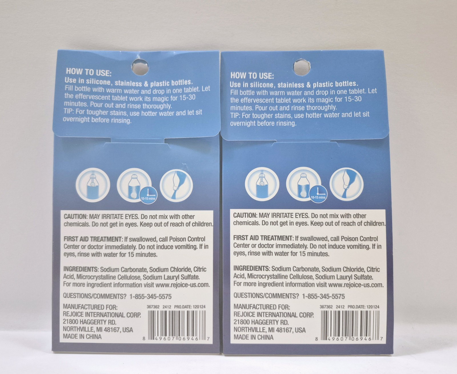 Homebright Bottle Cleaner Tabs- Cleans Water Bottles, Coffee Tumblers 12 Tablets
