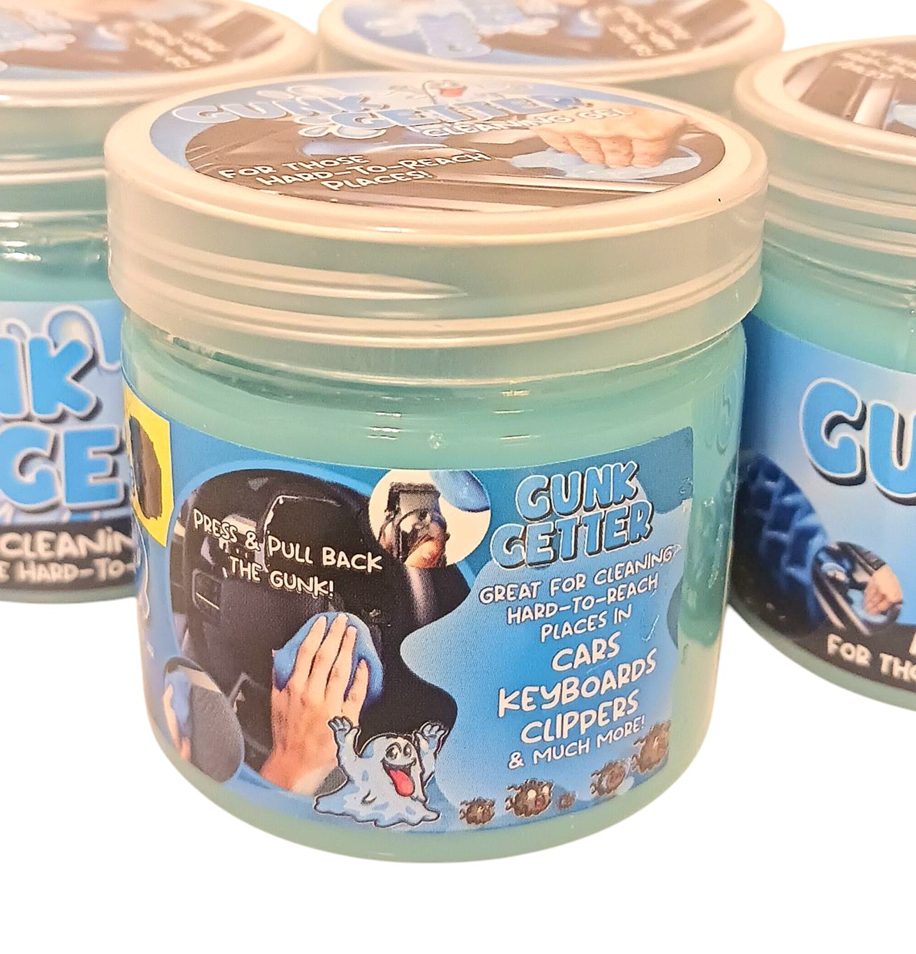 4 Pack Car Cleaning Gel Auto Electronics Gunk Getter Reusable Dust Cleaner