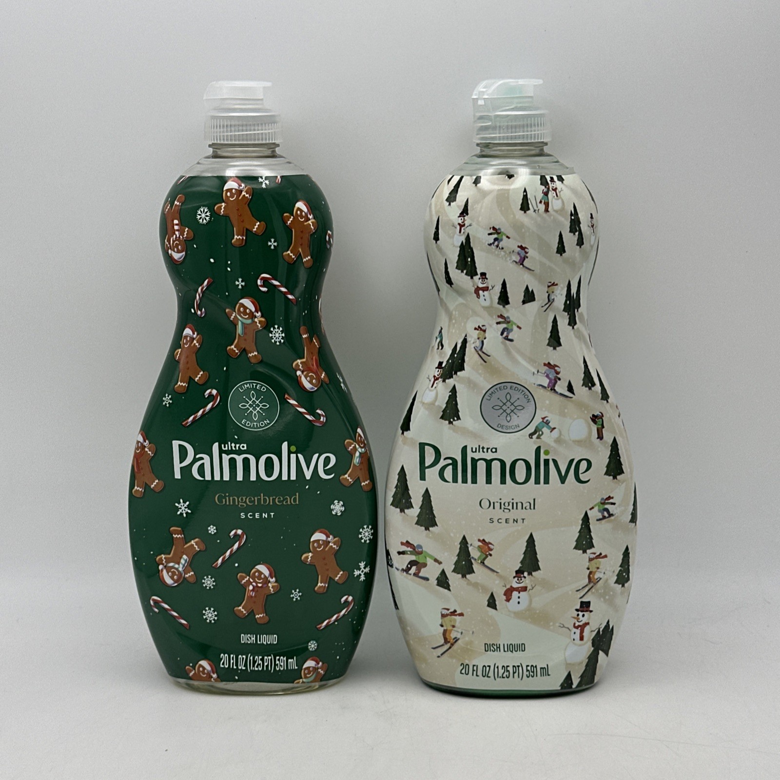 2 Palmolive Ultra Liquid Dish Soap Limited Edition Winter Pine & Gingerbread Lot