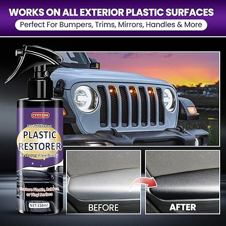 Black Plastic Restorer for Cars – Ceramic Trim Coating Restores Faded Black Trim