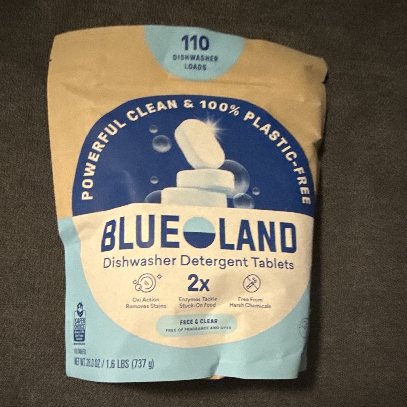 Blueland Dishwasher Detergent Tablets Free & Clear 110 Loads (2 bags)