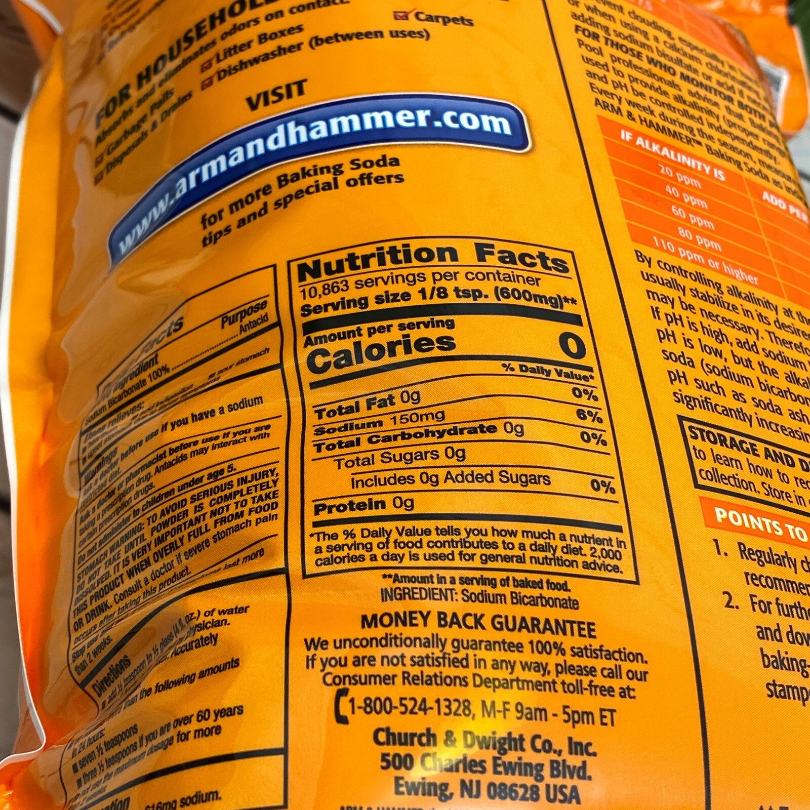 Arm & Hammer Pure Baking Soda Cleaning Pool Maintenance Laundry Odors 13.5 lbs