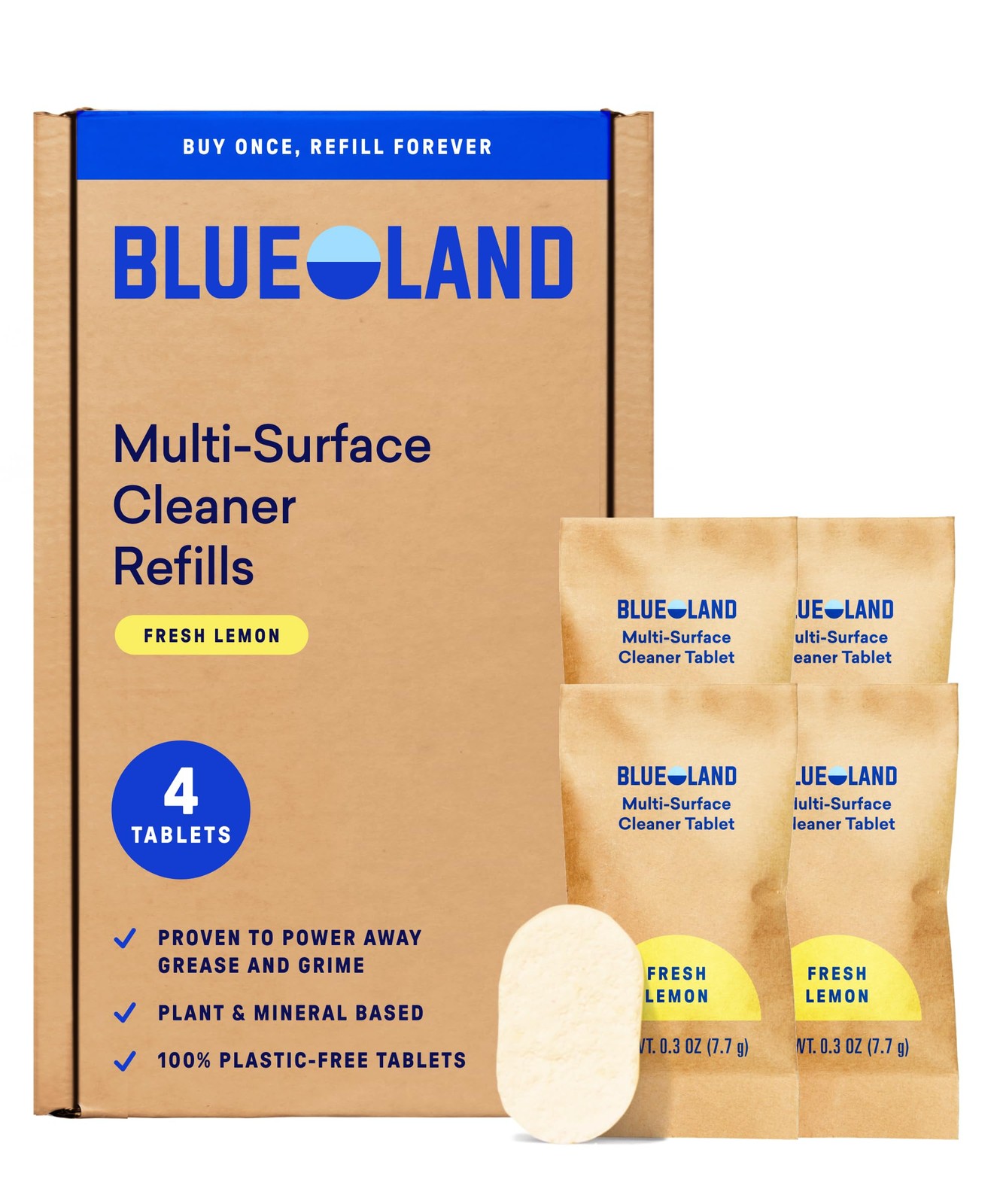 Multi-surface Cleaner, 4-Pack Refill, Fresh Lemon Scent, All-Purpose, Eco-Fri…