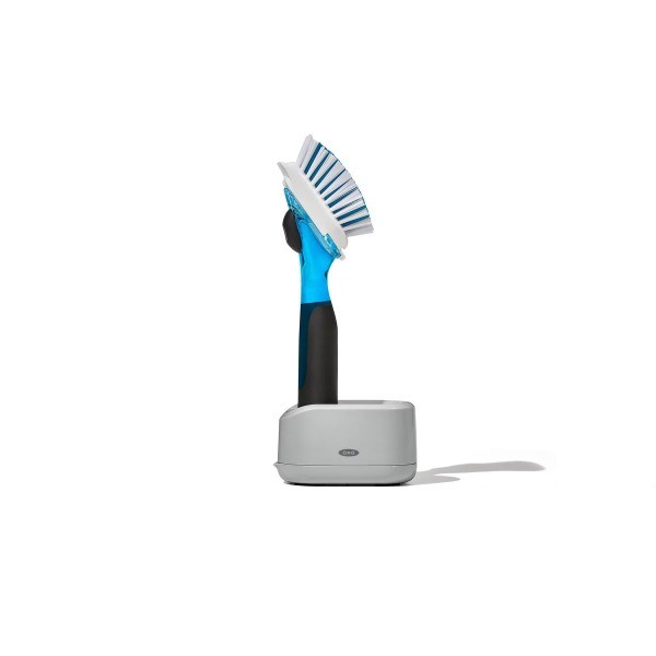 OXO Soap Dispensing Dish Brush Storage Set:for Multi-Surface Cleaning, Black