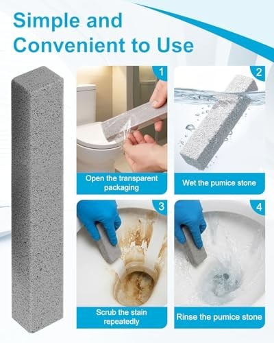 100 Pcs Pumice Cleaning Sticks – Hard Water Stain Remover for Toilets, Grills, S