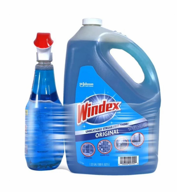 Windex Original Glass Cleaner Bundle – 32 fl oz Spray + 169 fl oz Refill Bottle