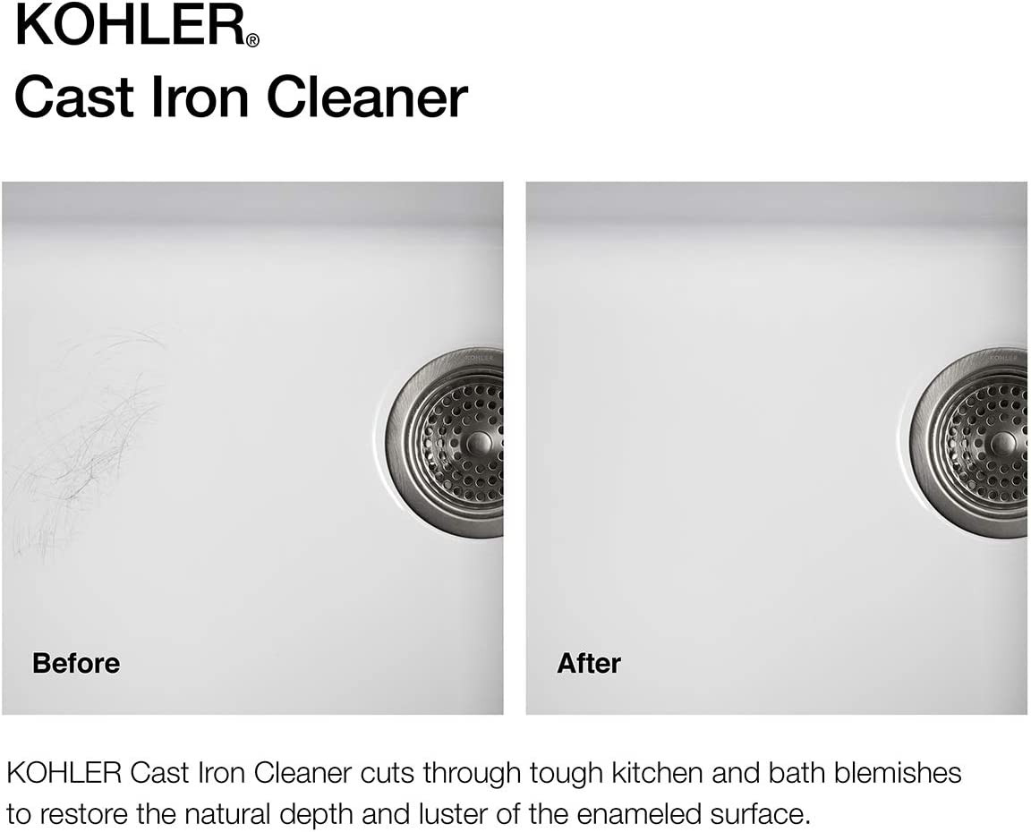 KOHLER K-23725-NA Cast Iron Cleaner, for Kitchen and Bathroom, 8 Oz Bottle, Non-