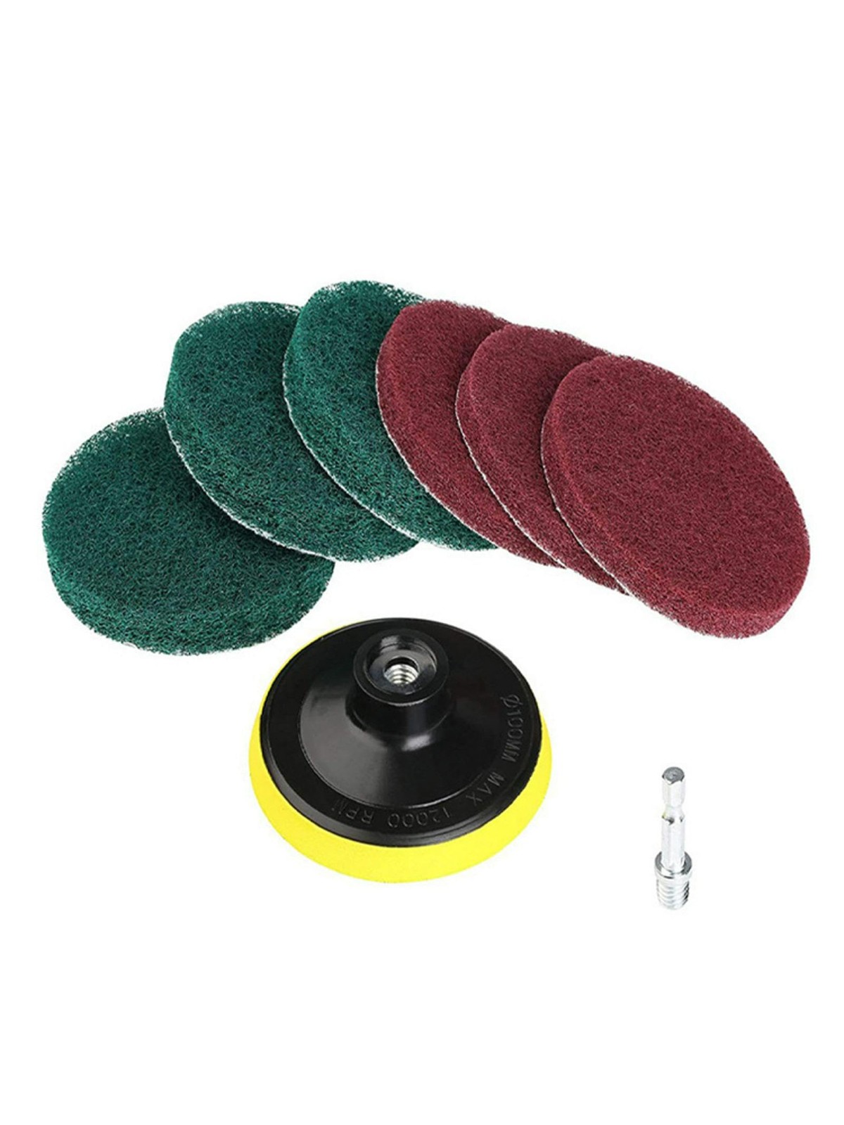 4 Inch Drill Powered Brush Tile Scrubber Scouring Pads,6 Scrubbing Pads with …