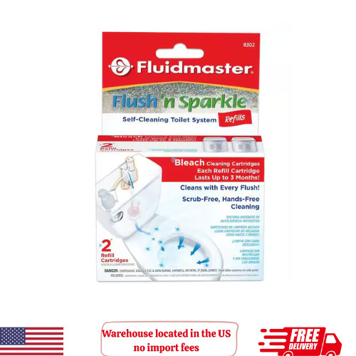 Flush N Sparkle Bleach Toilet Cleaning Refills (2-Pack), Fluidmaster 8302P8