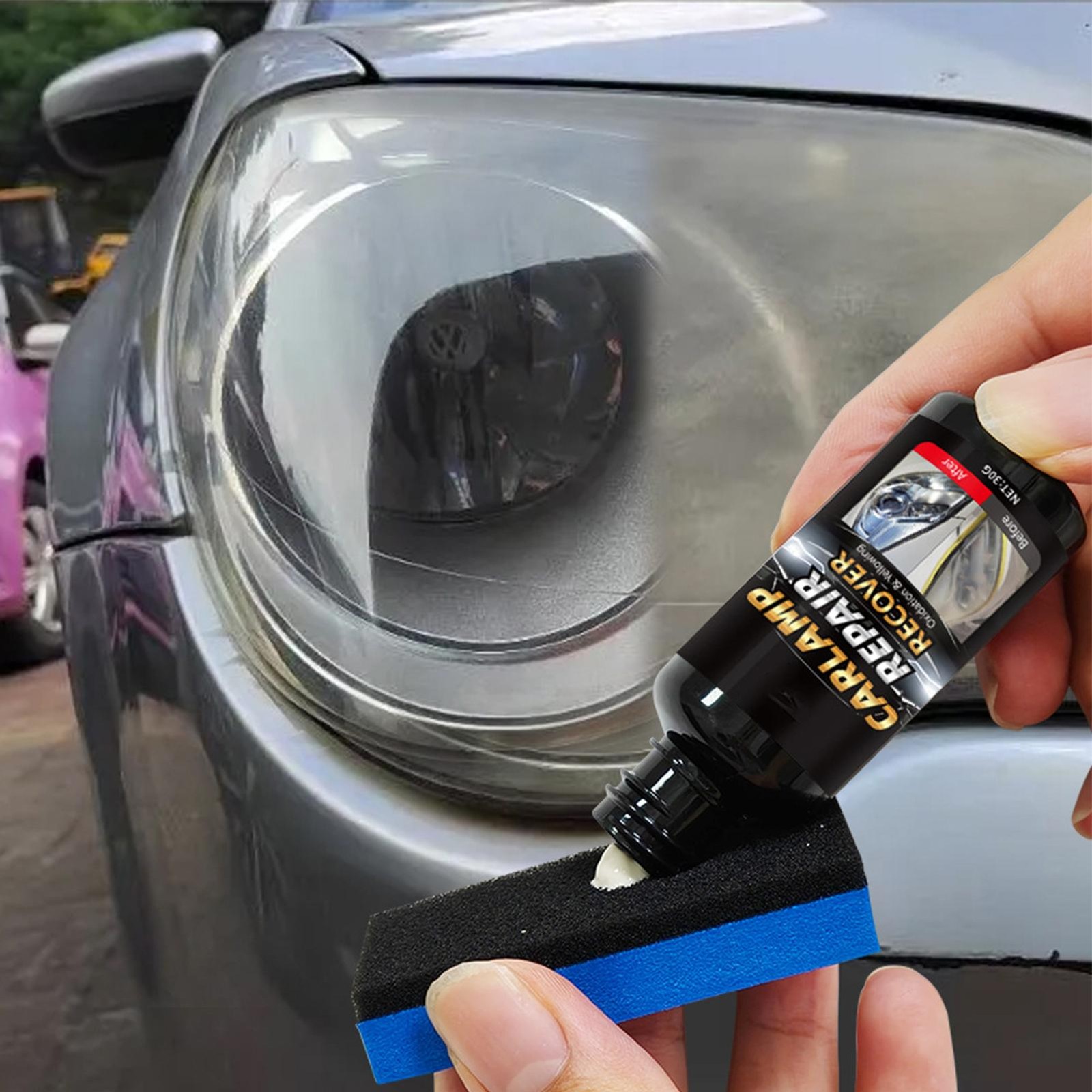 Car Headlight Restoration Kit Scratch Remover & Cleaning Polish Paste 30g