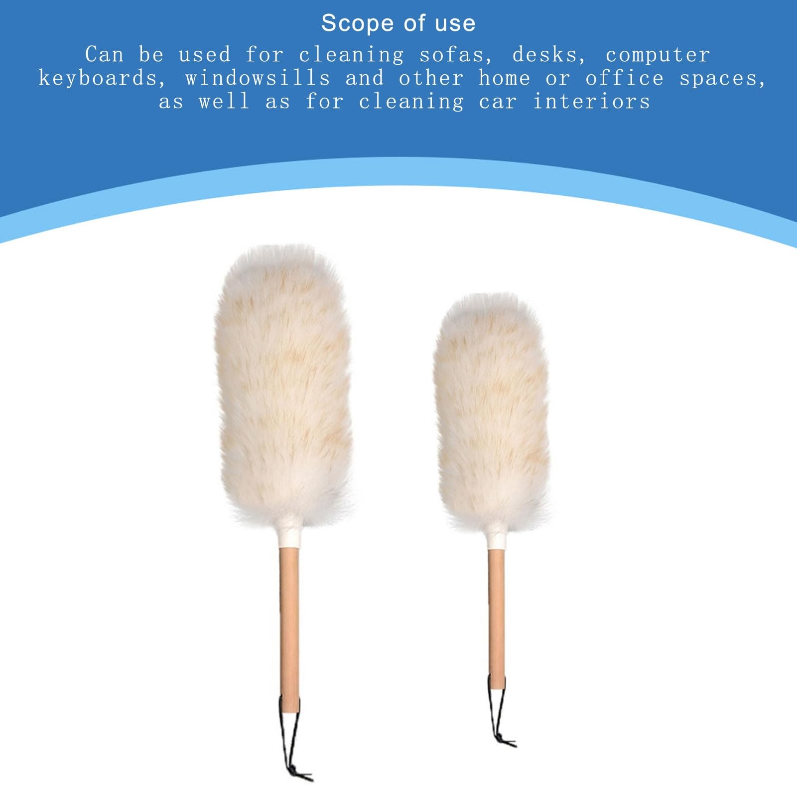 Wool Dusters Microfiber Dusting Wand with Handle Car Dusters for Home Car Swe…