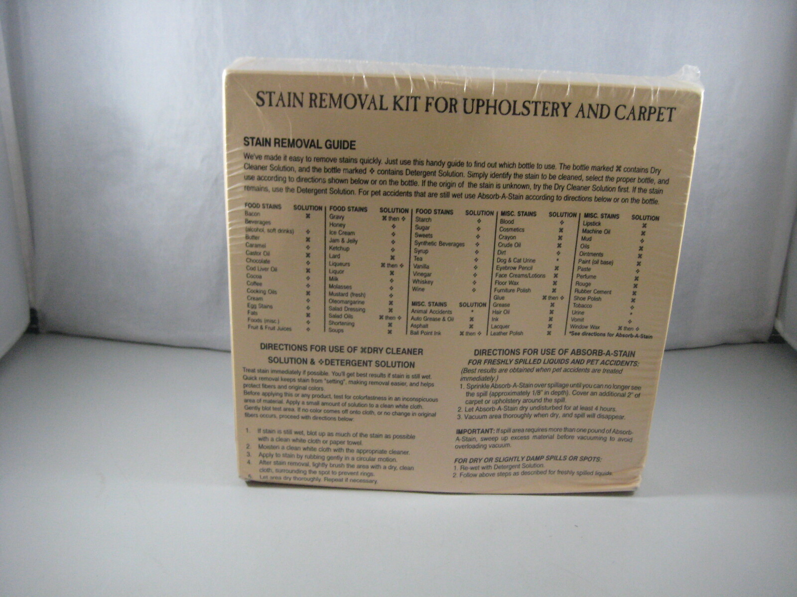 MoHawk Master Care Upholstery Saver Stain Removal Kit NEW