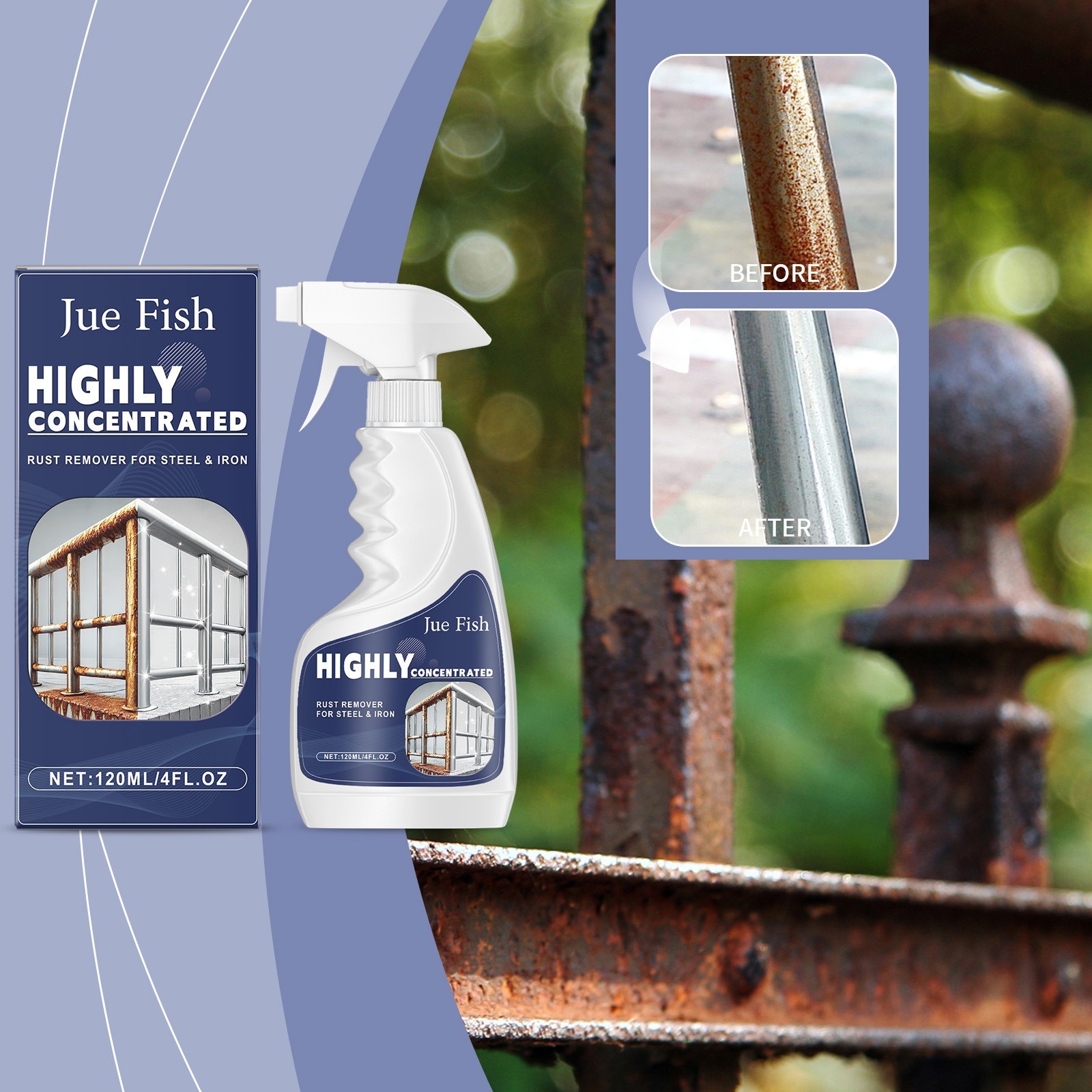 Fast Acting Rust Remover Spray for Metal, Stainless Steel & Car Parts