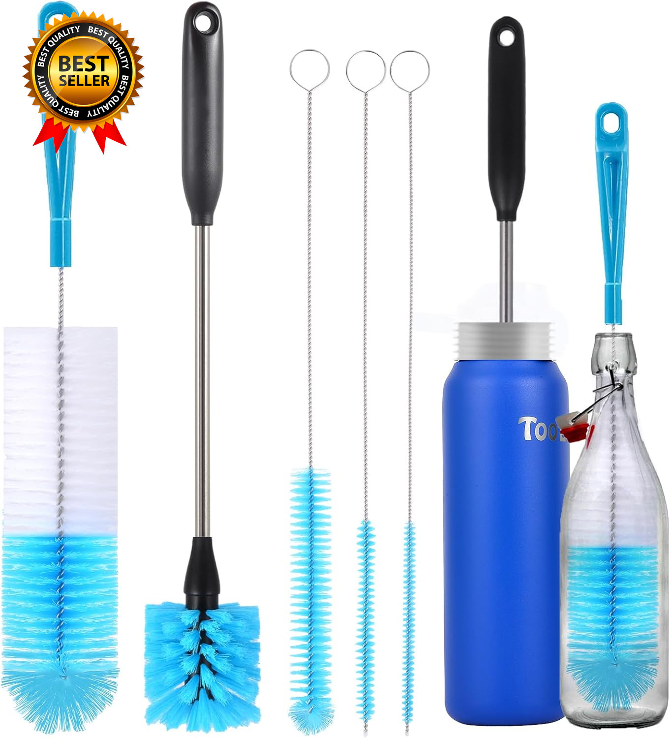5 Pack Bottle Brush Straw Cleaner Brush Long Handle Water Bottle Scrubbing Brush