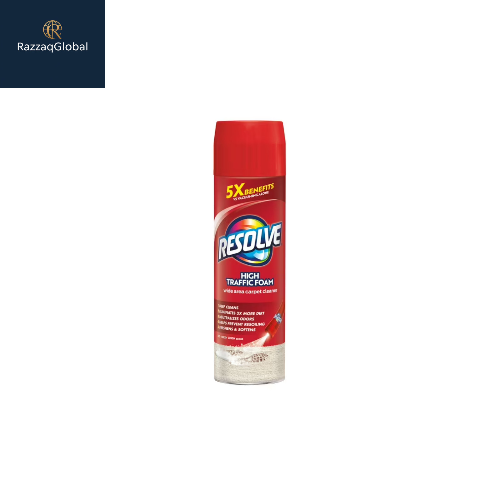 Resolve High Traffic Carpet Stain Cleaner & Odor Remover Foam 22 oz