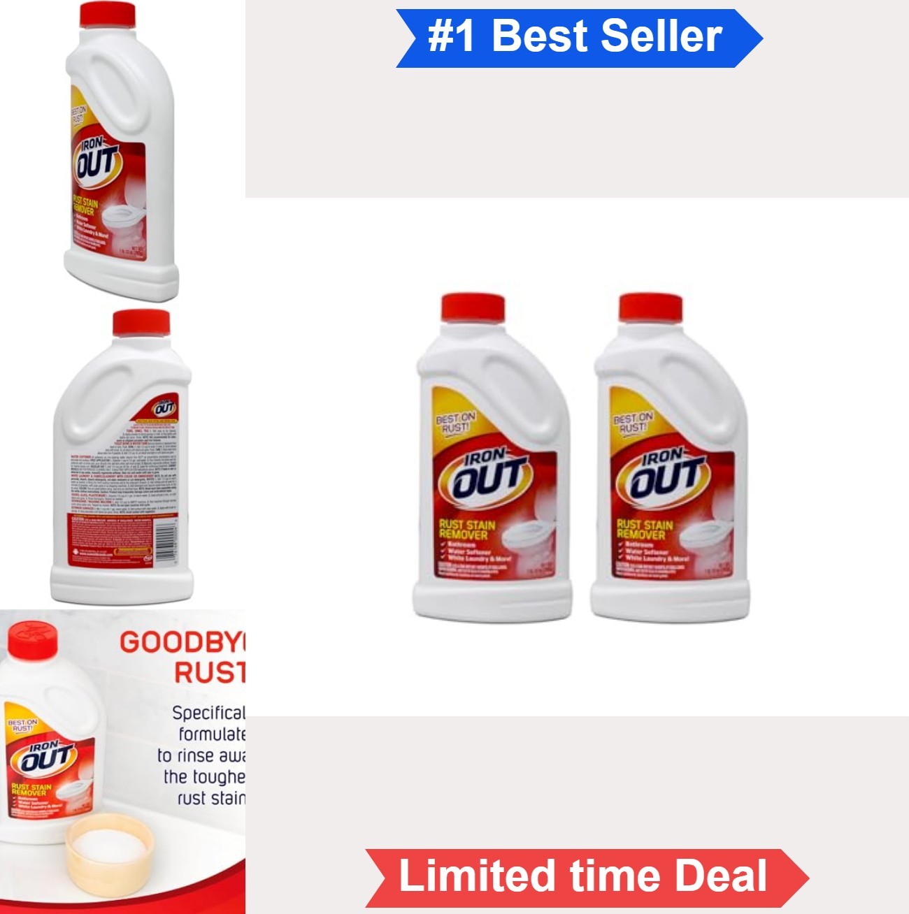 Rust Stain Remover Powder 2 Pack 56 Ounces Heavy Duty for Bathroom Laundry