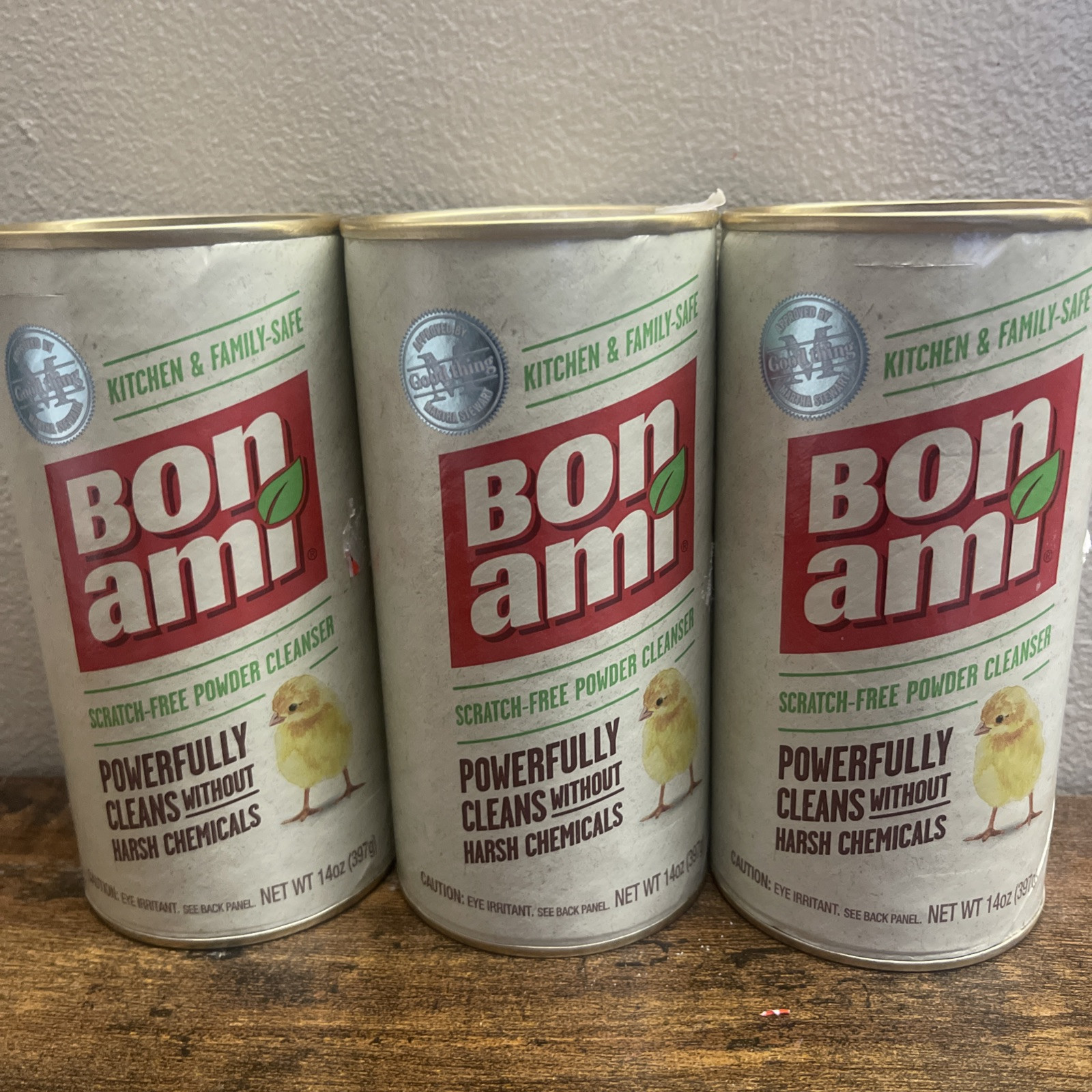 3 pk Bon Ami POWDER CLEANSER 14 oz. No Scent Cleaner Kitchen Bath Surfaces 04410