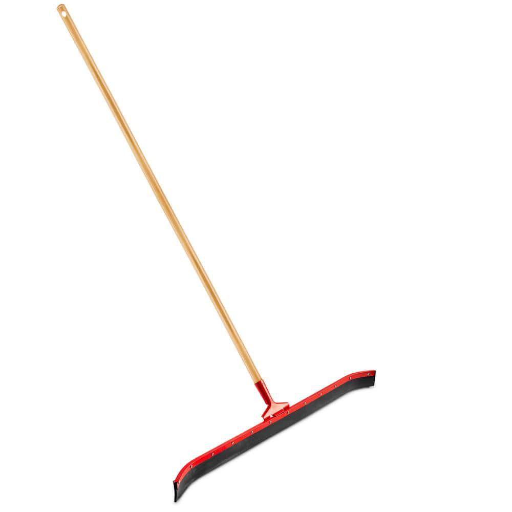 36 in. Curved Rubber Floor Squeegee with 60 in. Wood Handle