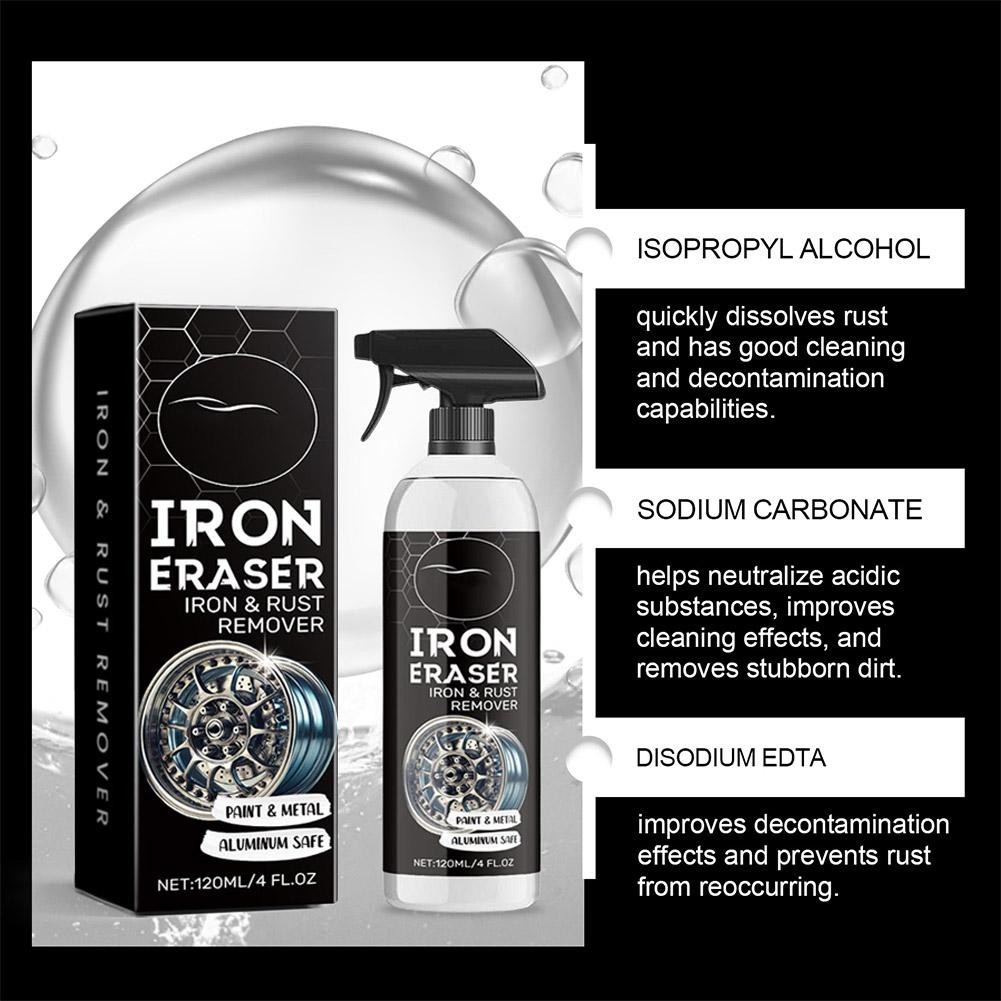 HOMONTH Iron Eraser Rust Remover Spray, Car Wheel Paint Brake Dust Fast Cleaner