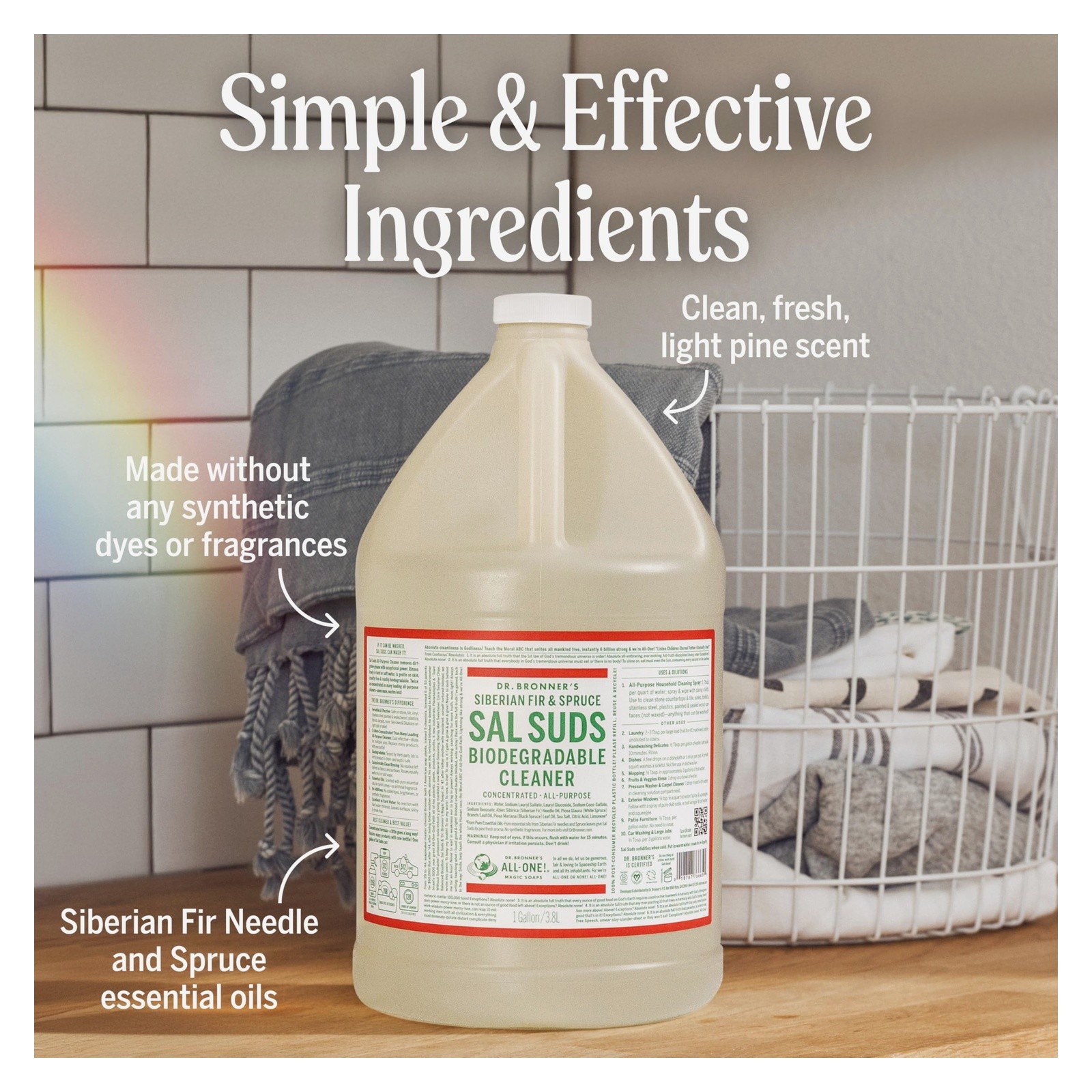 Dr. Bronner’s Sal Suds Biodegradable Cleaner 1 Gallon Fir & Spruce