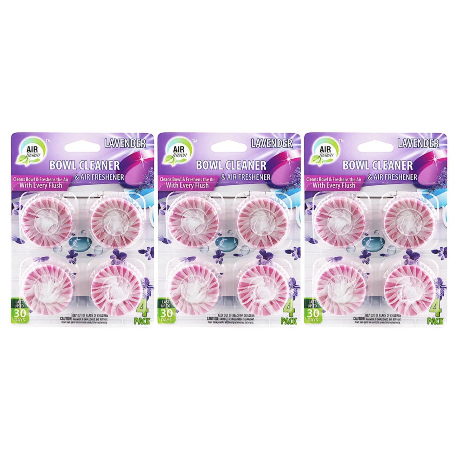 12 Count Lavender Toilet Bowl Cleaner & Air Freshener – Lasts 30 Days