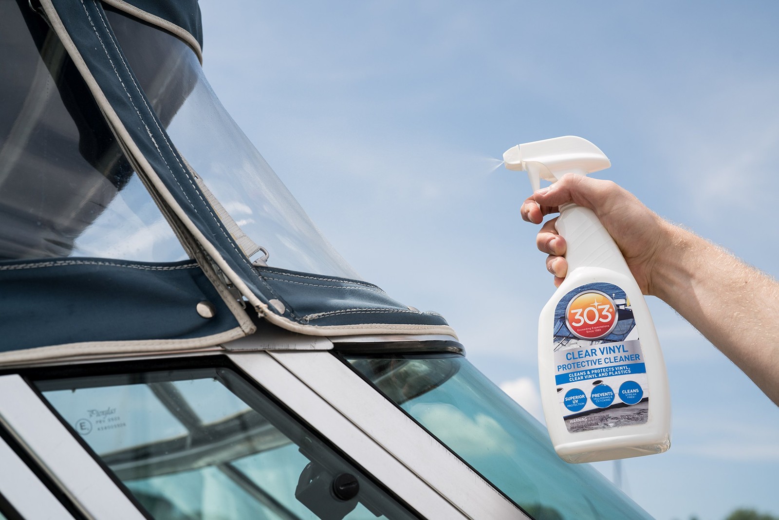 303 Products Marine Clear Vinyl Protective Cleaner, Clear Vinyl Window Cleane…