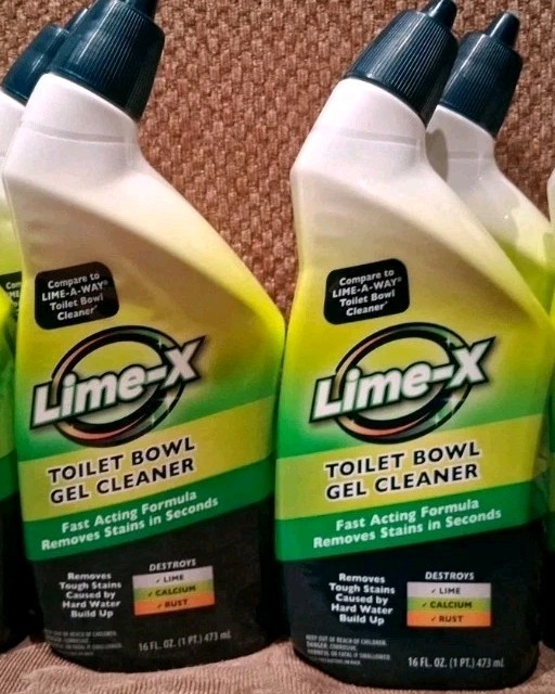 ( 4 ) Lime-x Liquid Toilet Bowl Gel Cleaner, Removes Lime Calcium Rust 16 oz Ea