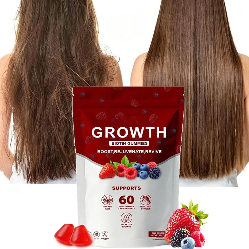 Hair Growth Gummies – Biotin, Vitamins Plant Extracts, Supports Health…