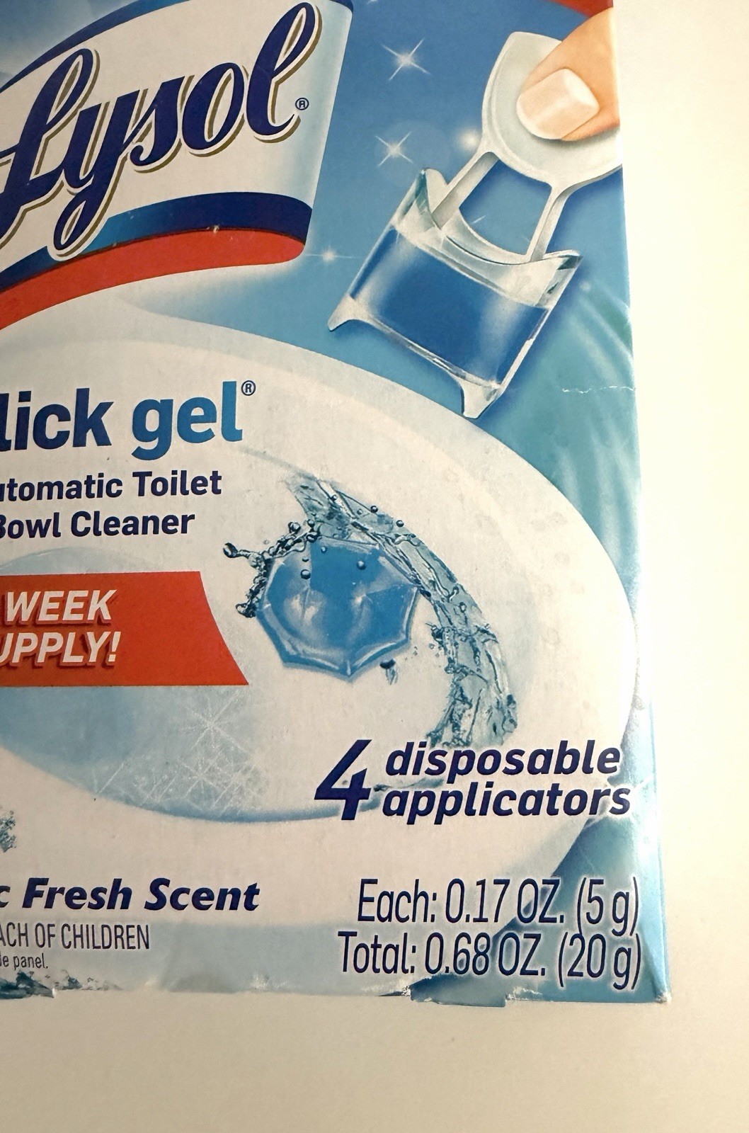 LYSOL Toilet Bowl Cleaner Click Gel Atlantic Fresh Scent 4-pack 8 Wk Supply NIB