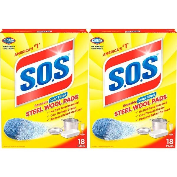 Steel Wool Soap Pads 18 Pack Scouring Cleaning Pads 2 Boxes