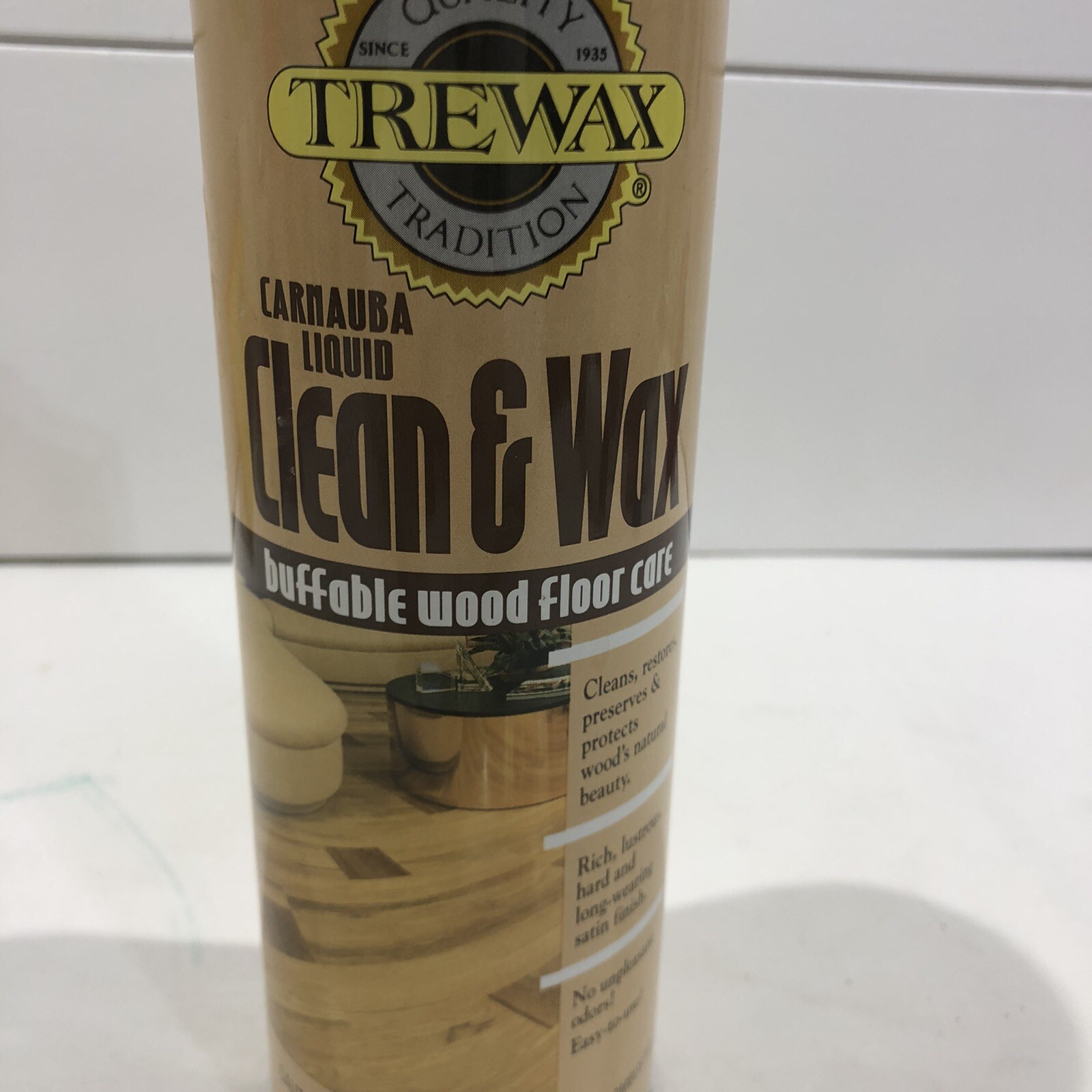 Trewax Clean & Wax Carnauba Liquid Buffable Wood Floor Care 22 Oz Can Paneling
