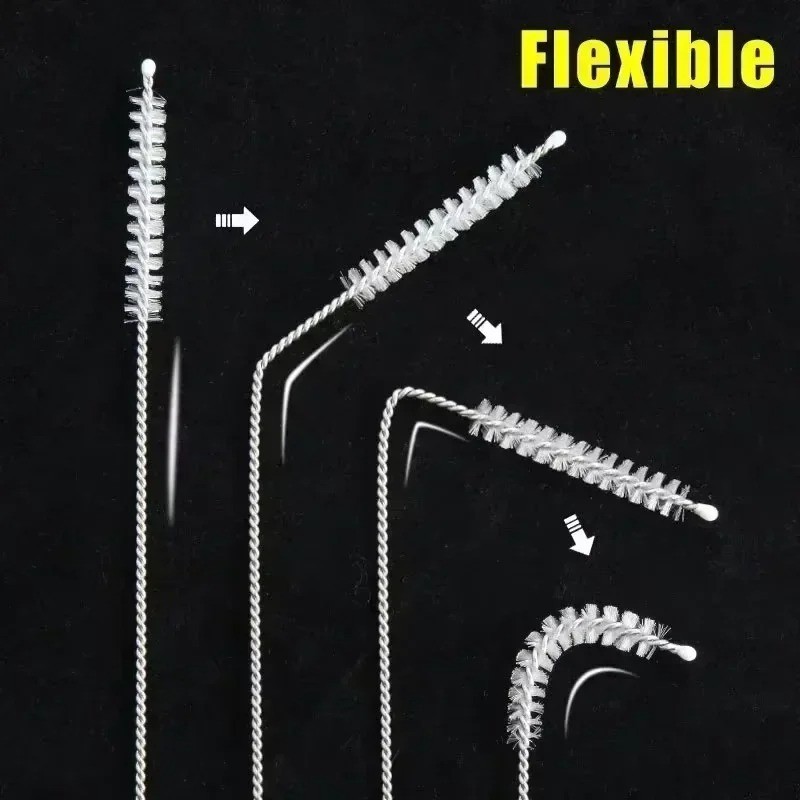 US Nylon Straw Brush Cleaner Bottle Tube Pipe Small Long Cleaning 100Set
