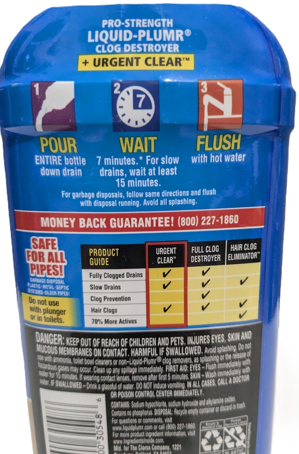 Liquid Plumr Urgent Clear 17 Oz. Pro-Strength Liquid Drain Cleaner 3 ACTION!