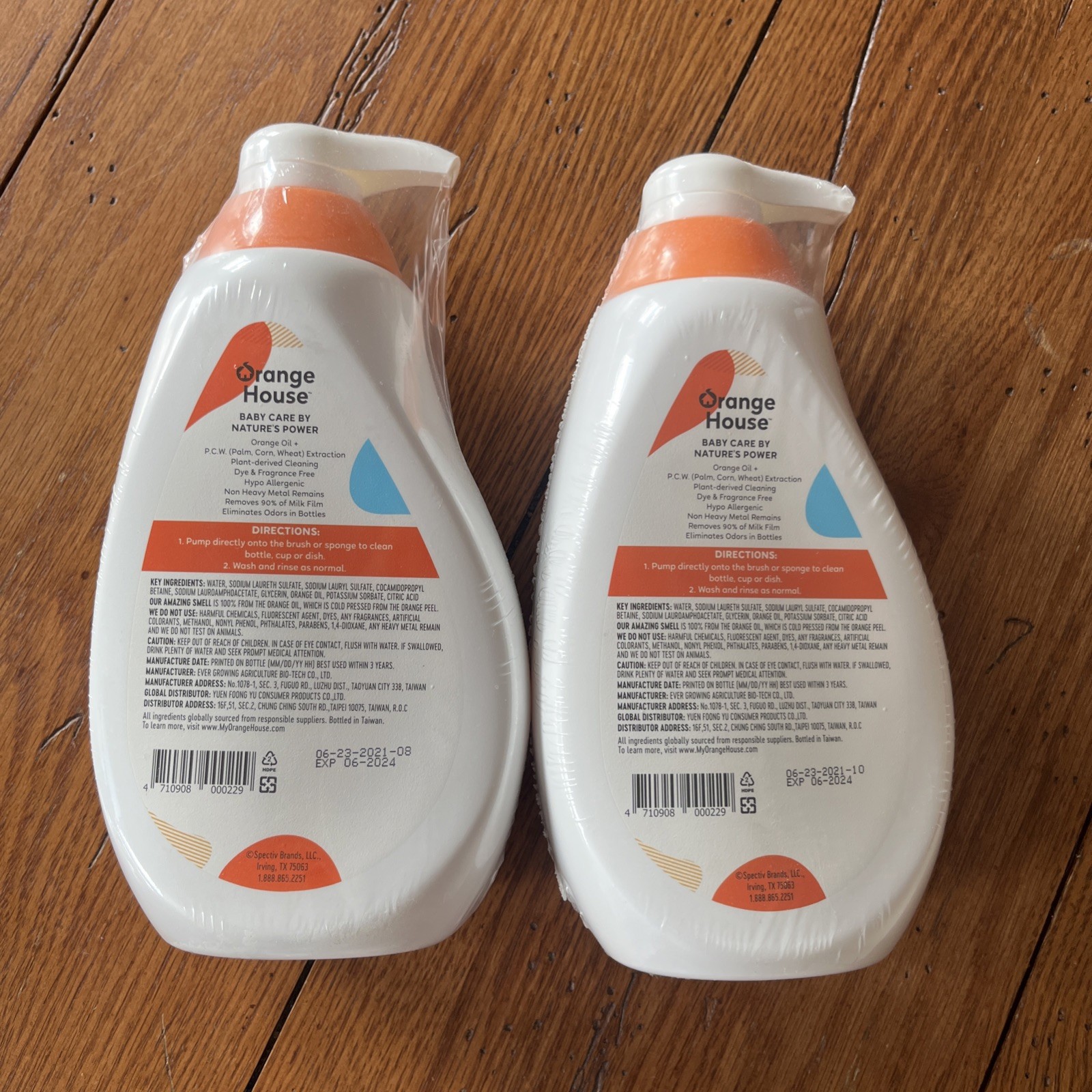 2 Orange House Baby Bottle Cleaner 21.9oz Planted-Based Hypo Allergenic EXP 6/24