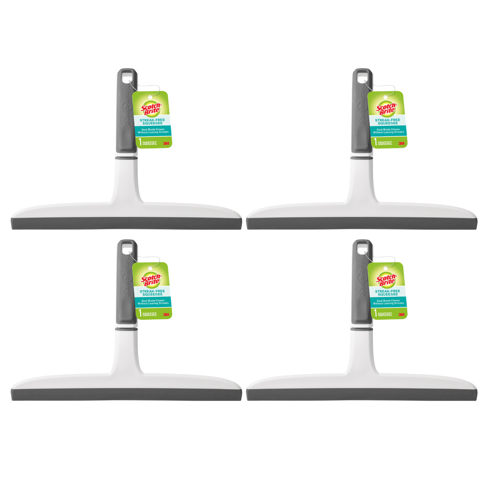 Scotch-Brite Streak-Free Squeegee: 10.188 in. x 7.5 in. x 1.5 in. [4-pack]