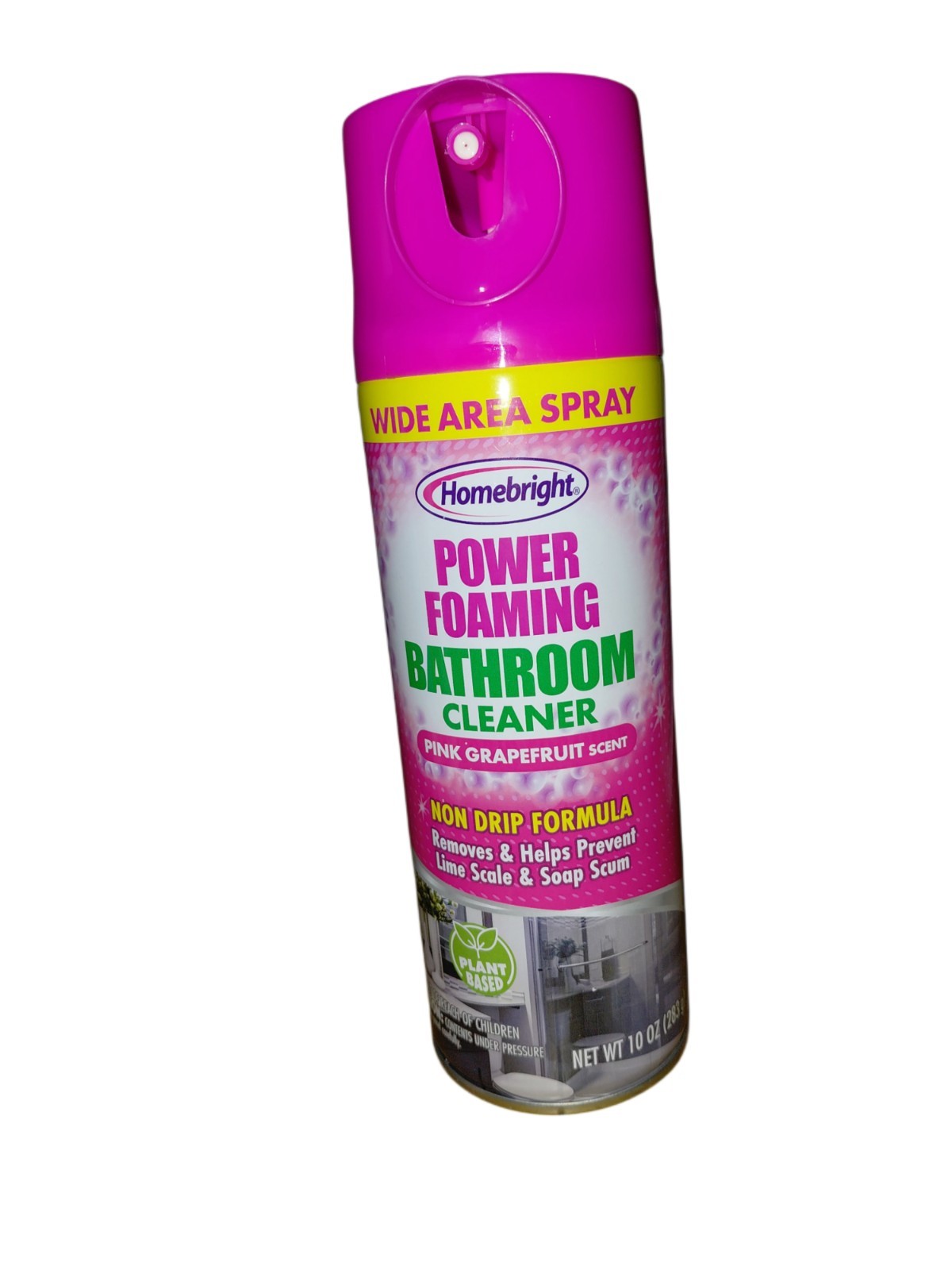 Homebright Power Foaming Bathroom Cleaner Wide Area Spray Pink Grapefruit 10 oz