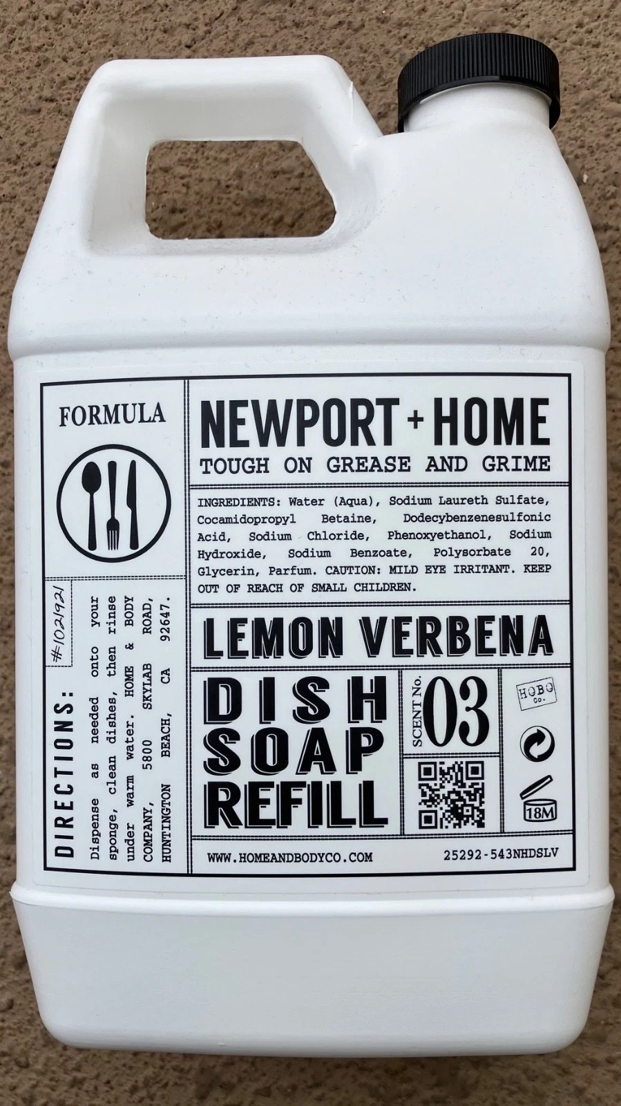 HOME & BODY CO NEWPORT LEMON VERBENA Essential Oil DISH SOAP REFILL 64floz USA